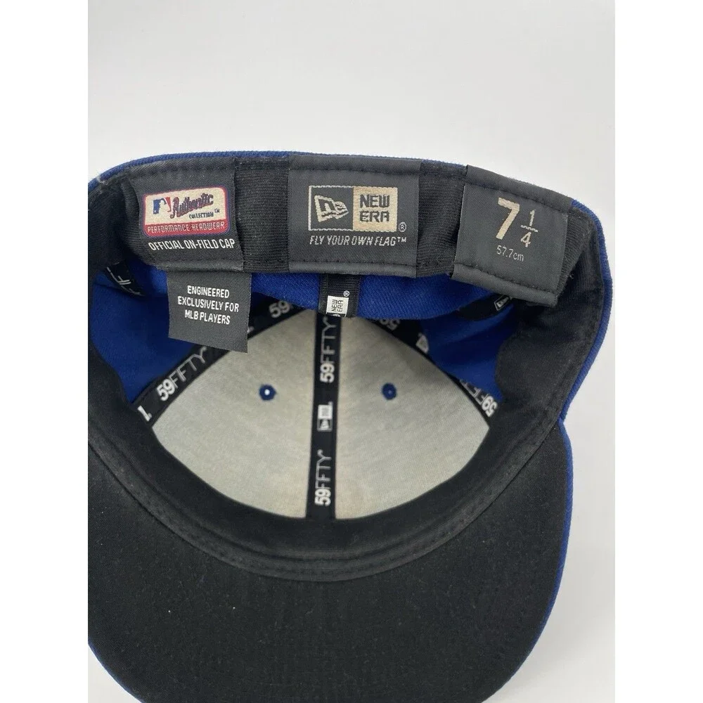 Chicago Cubs New Era 59Fifty Fitted Size 7 1/4 MLB Blue Cap Plain Logo - Picture 7 of 7